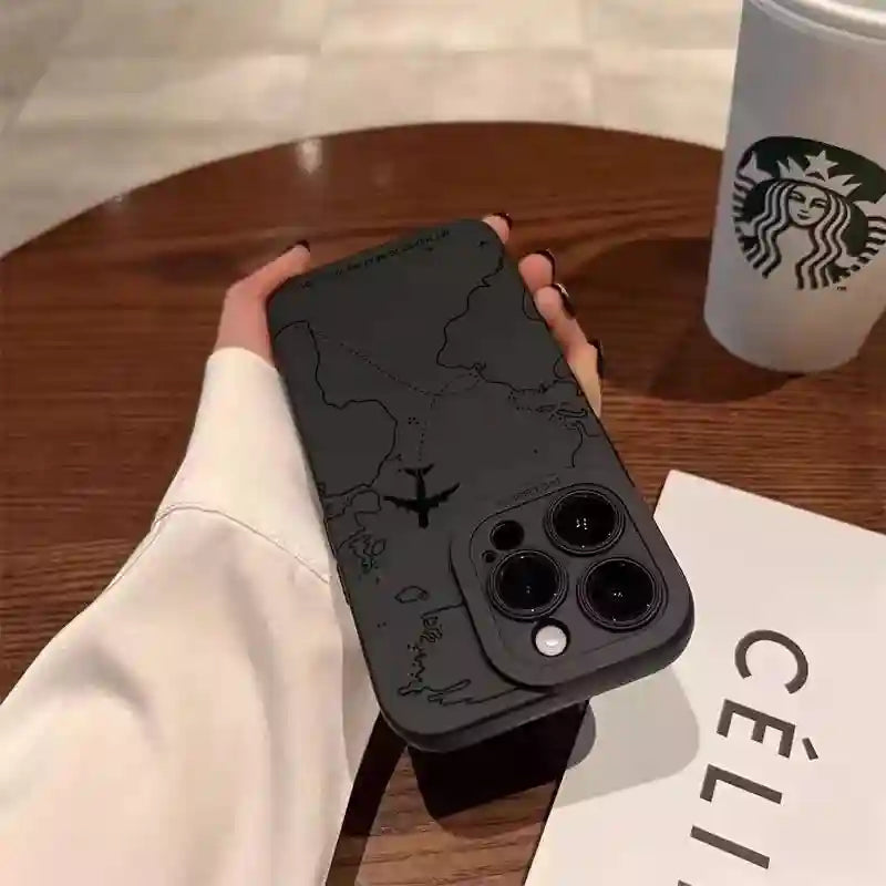 Airplane Route Phone Case | Shock-Absorbing Travel Cover for iPhone Tidesmit