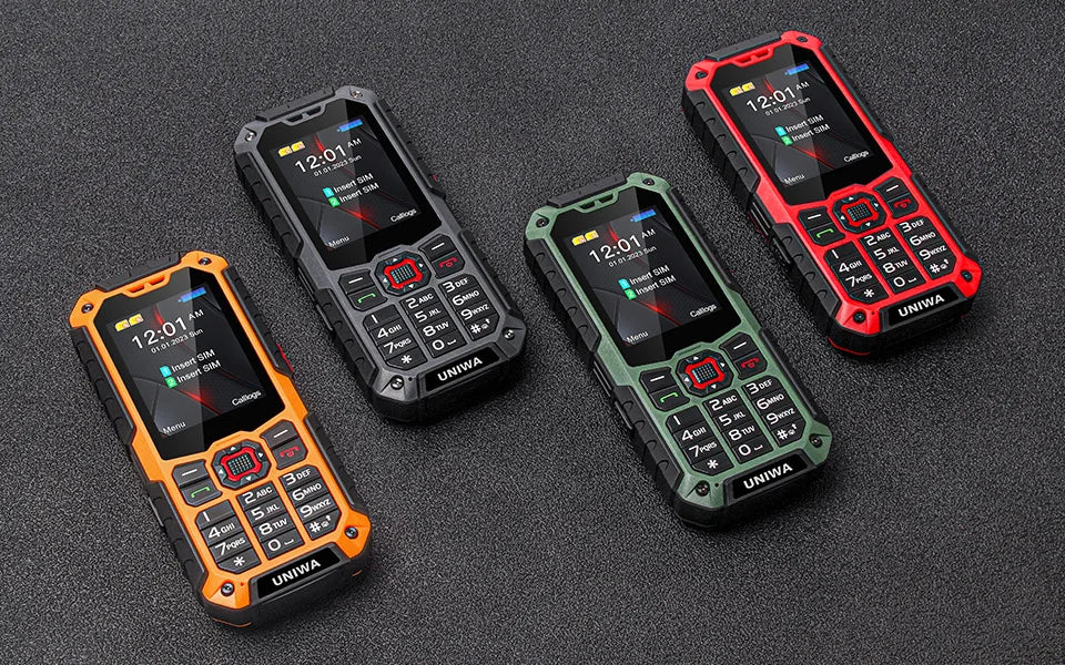 UNIWA S9 4G Feature Phone 2.4 ” IP68 Waterproof SOS Button Big Loudspeaker LED Light 3000mAh Rugged Cost-effective Mobile Phones