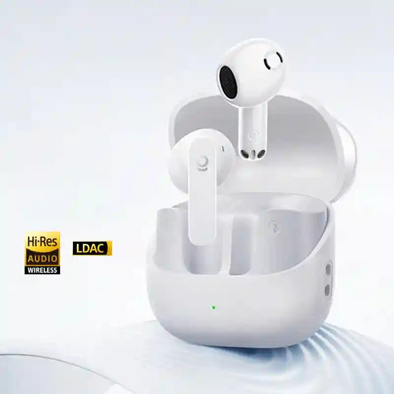 Wireless Earbuds with Active Noise Cancellation & Hi-Res Audio - Tidesmit White Tidesmit