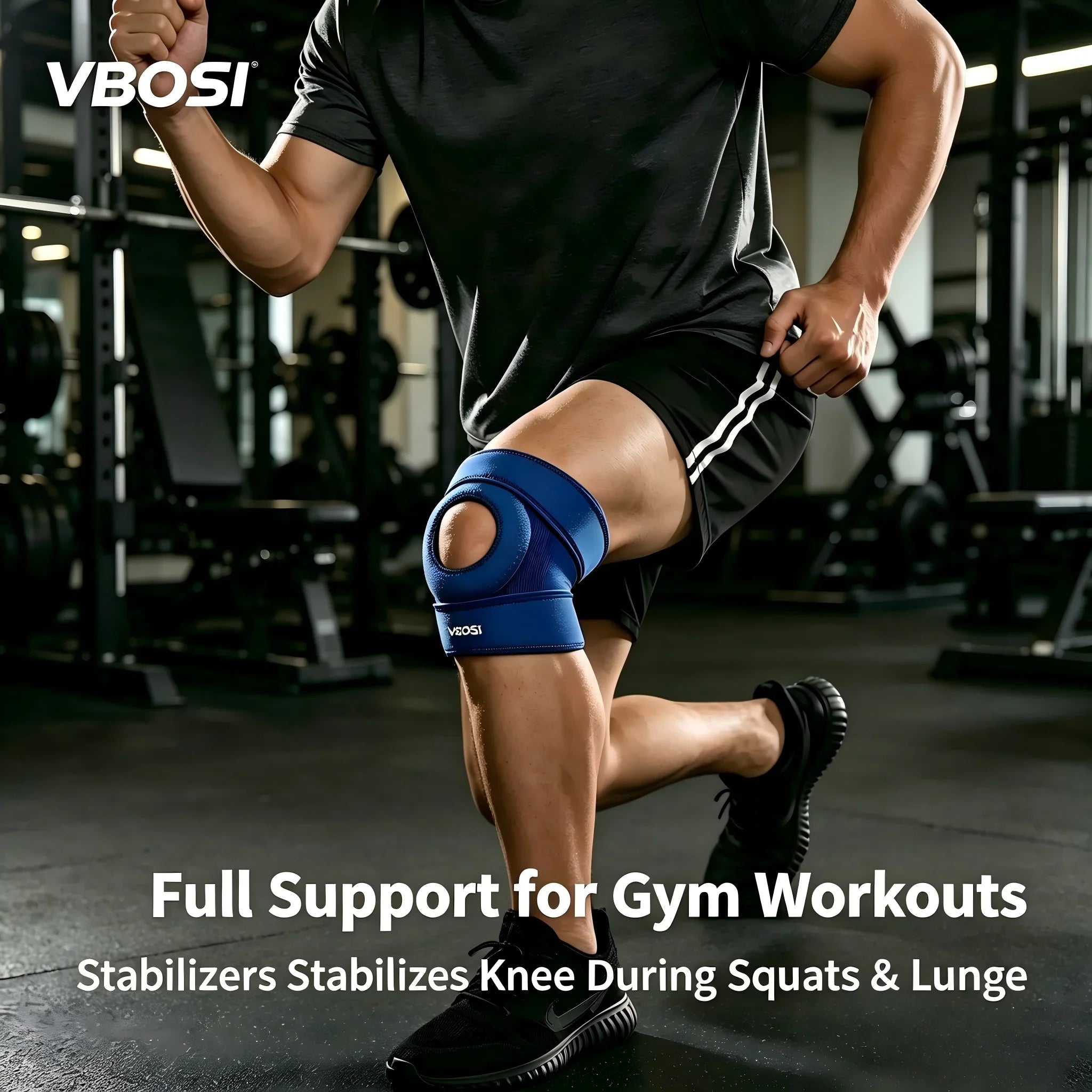 1PC Adjustable Knee Brace Patella Support - Open Patella Design for Knee Pain Arthritis Meniscus Relief Sports Basketball Runnin
