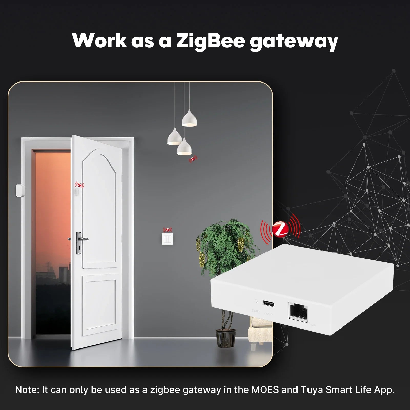 Matter Smart Home Gateway Hub: Zigbee WiFi Bridge for Alexa and Google Home Tidesmit