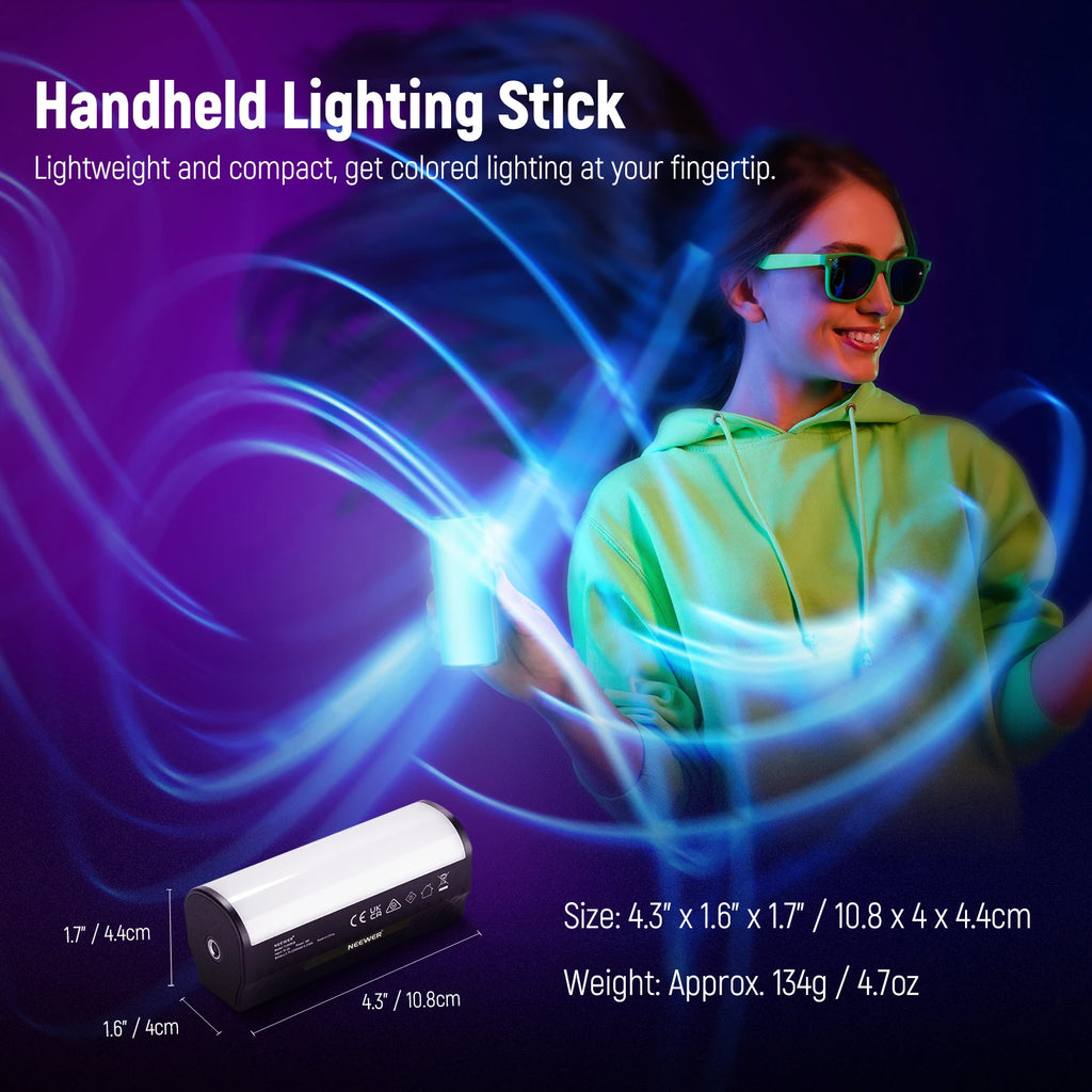 Magnetic LED Video Light Wand - Portable RGB Stick for Content Creation Tidesmit