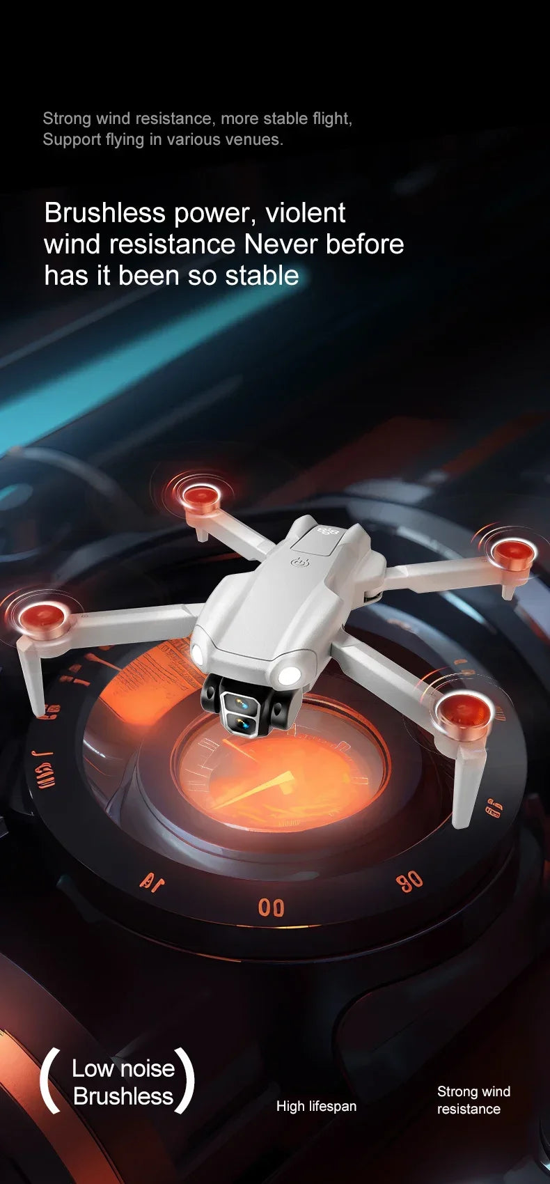 4K Camera Drone with Obstacle Avoidance - Brushless Motor Foldable Design Tidesmit