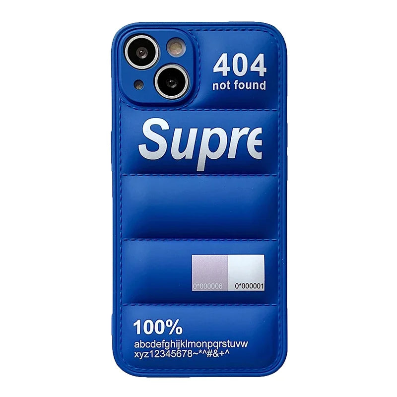 iPhone 17 Pro Max Puffer Case | Shock-Absorbing Down Jacket Cover Black Blue Tidesmit