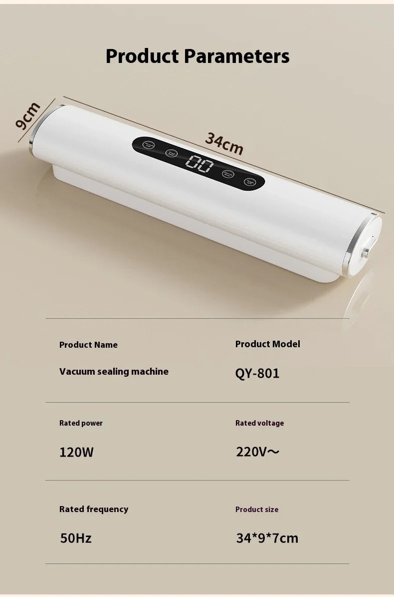 Professional Vacuum Sealer for Food Vacuumor for Products Kitchen Sealing Machine Cuisine Packaging Plastic Bag Sealant