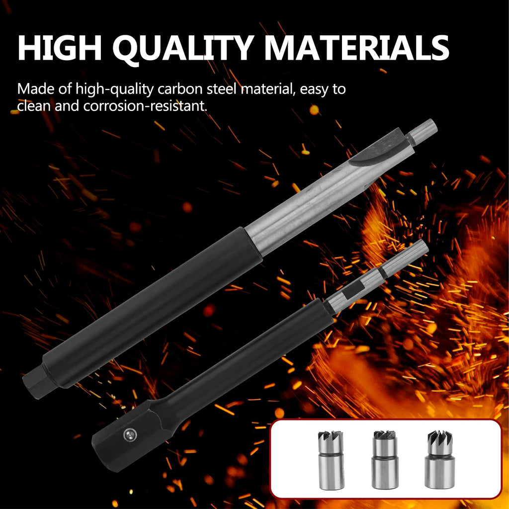 17Pcs Professional Diesel Injector Seat Cutter Cleaner Tool Set Universal Injector Seat Cleaning Kit Carbon Steel Remover Car Flat Reamer Repair Tools