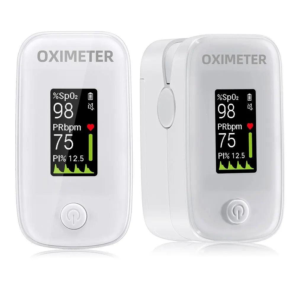 Fingertip Pulse Oximeter Blood Oxygen Saturation Monitor with Alarm, Plethysmograph and Perfusion Index