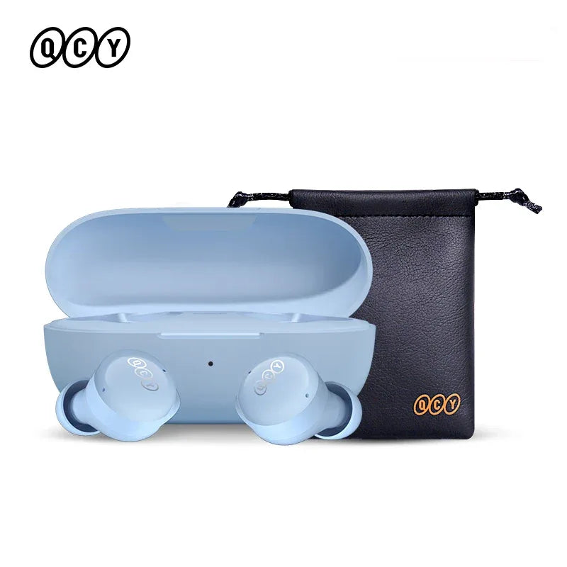 Tidesmit Wireless Earbuds Bluetooth 5.3 TWS Headphones 26H Playtime T17 Blue with Pouch Tidesmit
