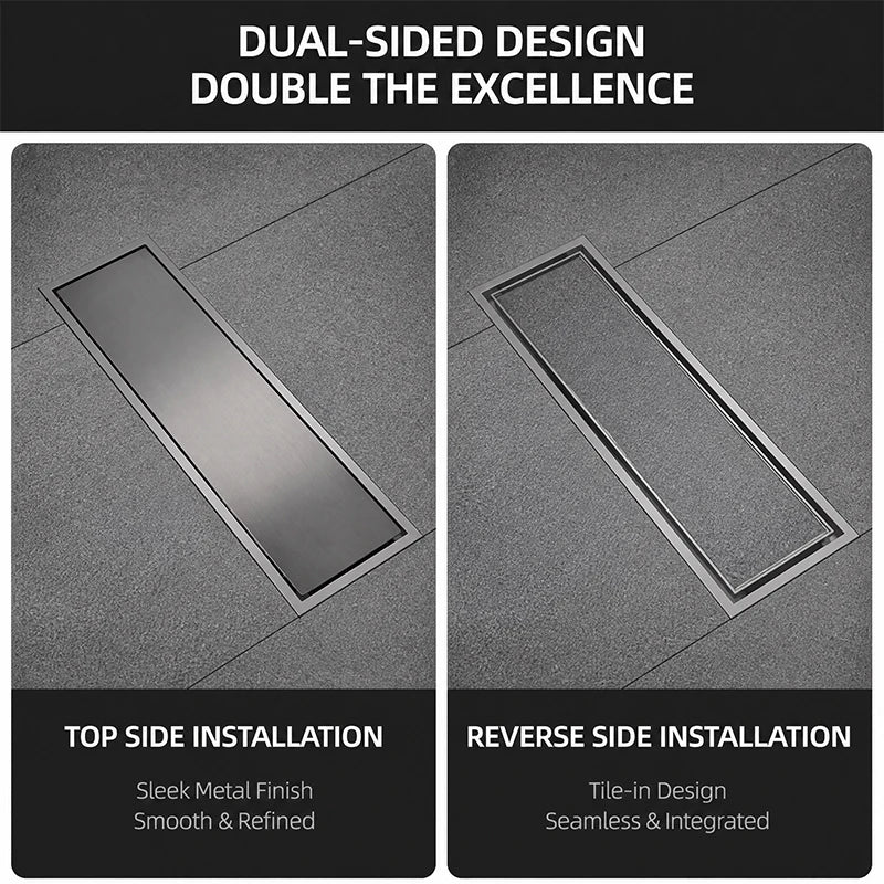 30x8cm Stainless Steel Linear Floor Drain Tile Insert Invisible Shower Waste Grate Anti Odor Hair Strainer Bathroom Wet Room Use