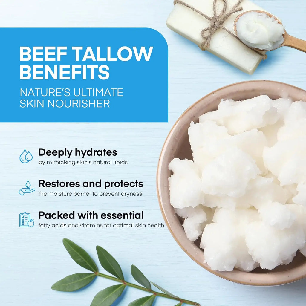 GHK-Cu Copper Peptide & Beef Tallow Blue Balm with Manuka Honey – Moisturizer for Mature, Dry, Sensitive Face & Body Skin