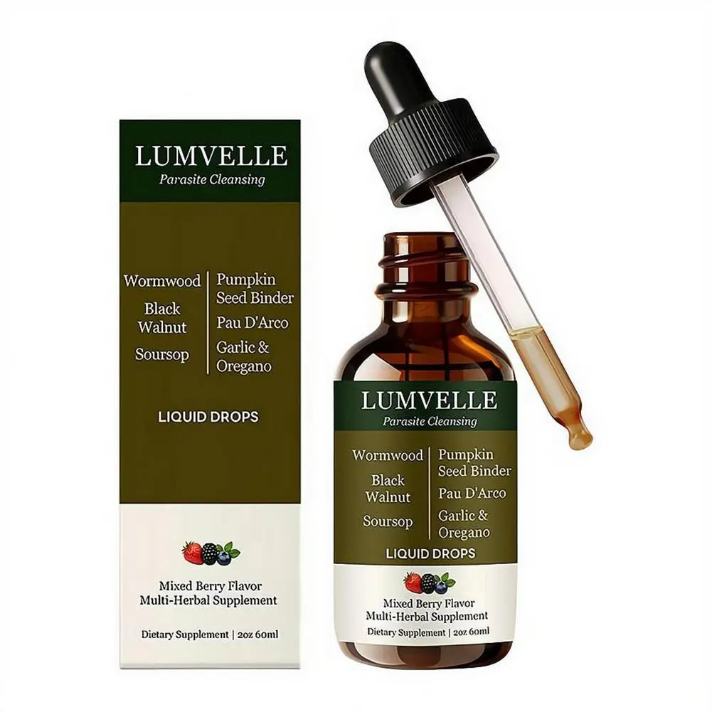 Lumvelle Wild Harvested Wormwood Liquid Drops with 7 Plant Ingredients Gut Cleaning Support & Digestive Balance Daily Wellness