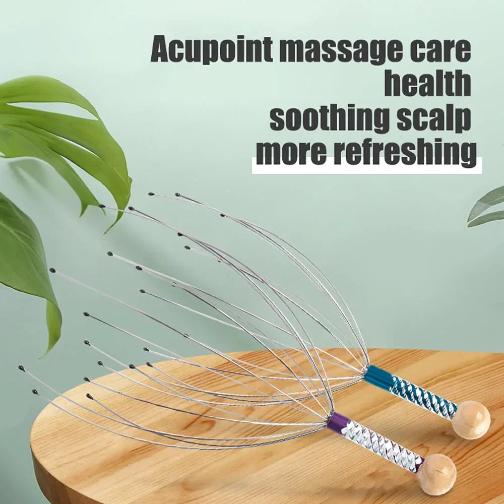 Octopus Head Massager - Scalp Scratcher for Daily Stress Relief 2 Pack Relaxation Treatment Tidesmit