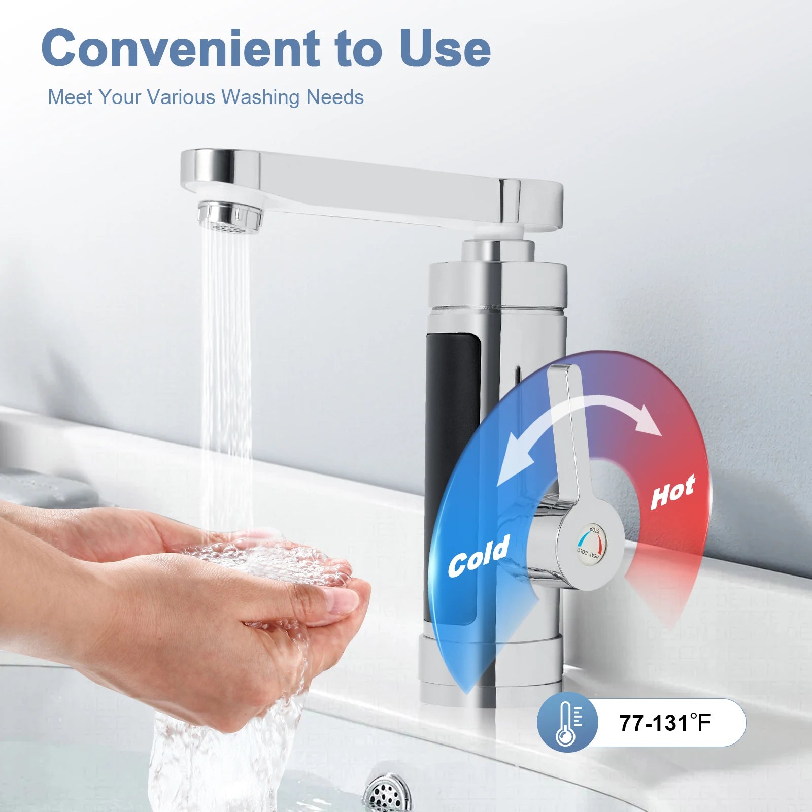 3KW Electric Fast Heating Waterfall Tap Electric Instantaneous Water Heater for Kitchen Bathroom