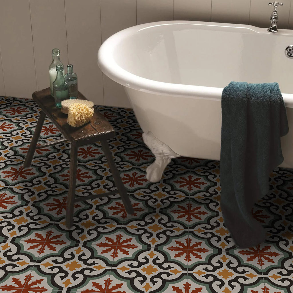 Peel and Stick Floor and Wall Tile Waterproof  Flooring for Bathroom, Vinyl Self Adhesive Flooring Tile 6PCS Backsplash
