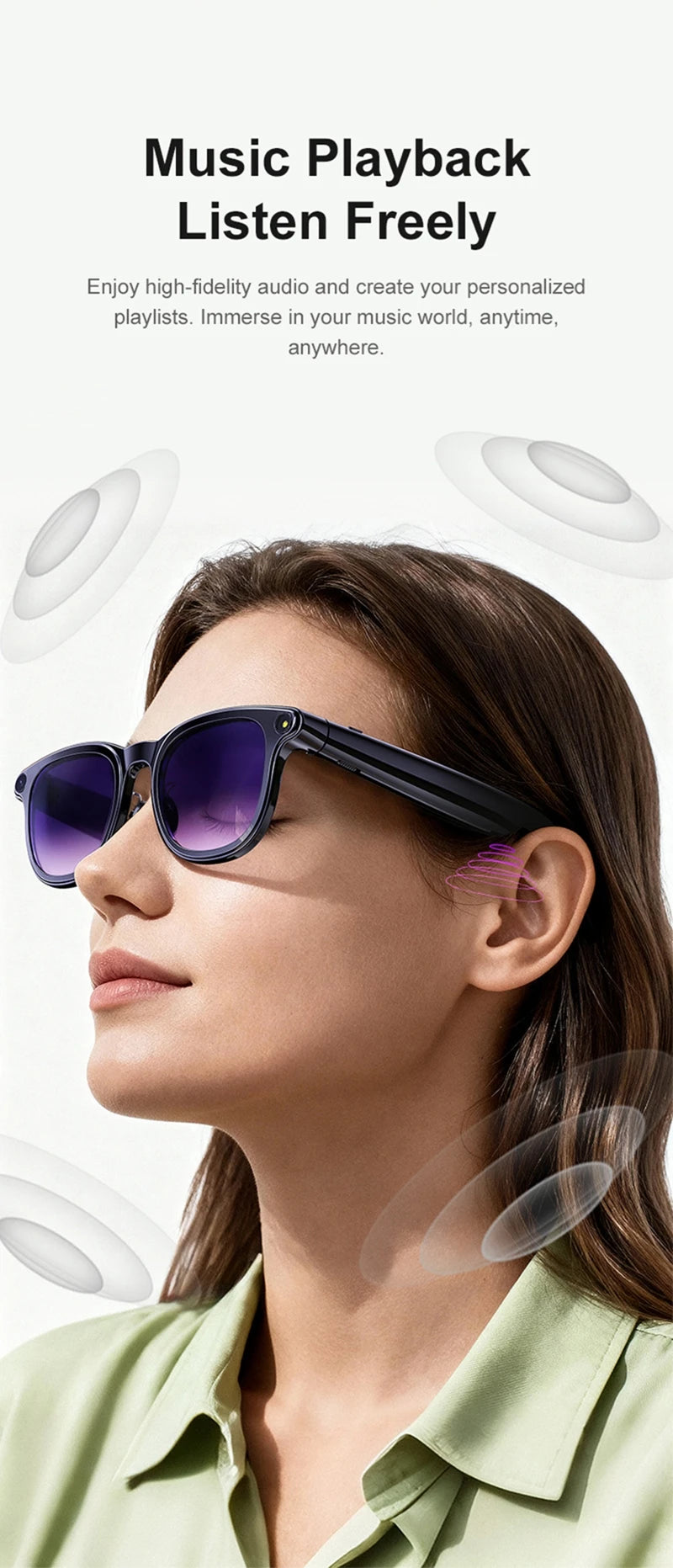 Smart Glasses with 8K Camera, Bluetooth Audio & 3-Lens Set Tidesmit