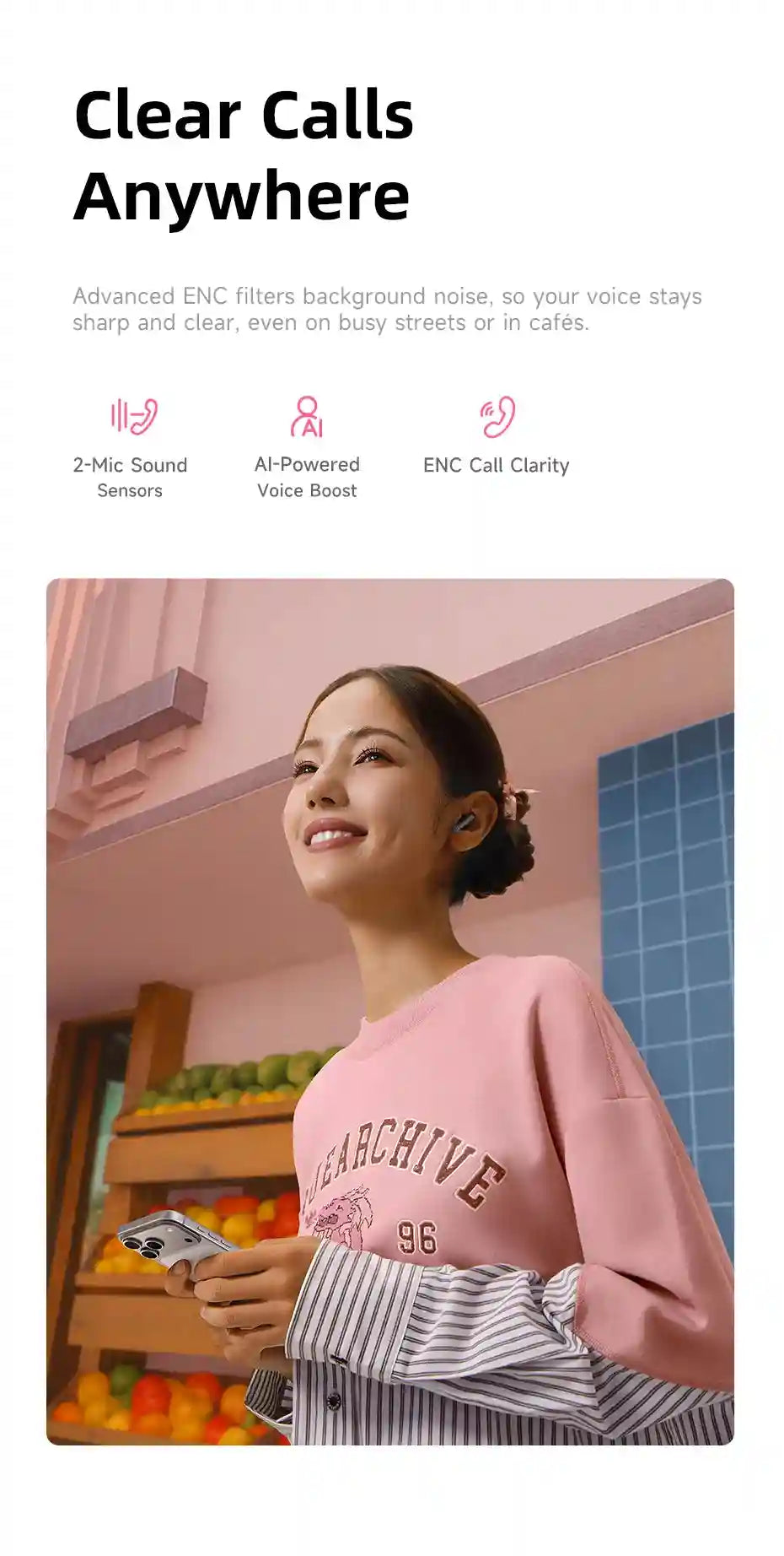 Wireless Earbuds with AI ENC, 40H Battery Life & Waterproof Build Tidesmit