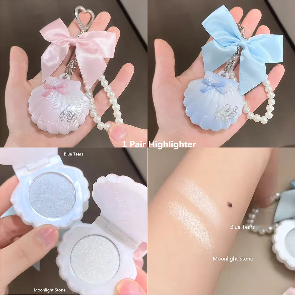Tidesmit Flower Knows Little Angel relief highlight face powder 8g shimmer contour palette texture close-up