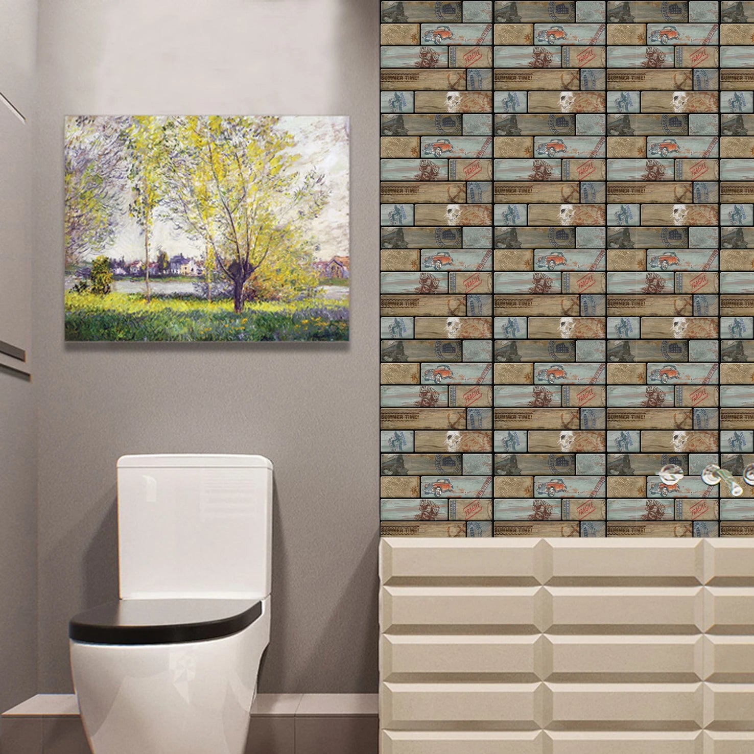 10/20Pcs Peel and Stick Tile Backsplash Thicker Design Marble Tiles 12"X12" Stick on Backsplash Self Adhesive Tiles for Any Room