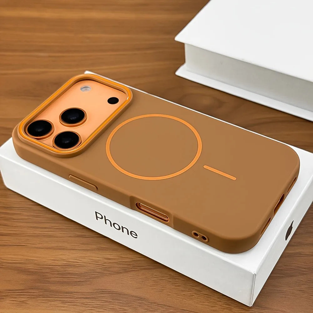 Magnetic Phone Case for iPhone 17 Pro Max - Slim Shock-Absorbing Cover Orange Tidesmit
