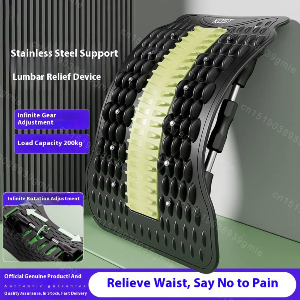 Back Stretcher for Lumbar Pain Relief with 12 Magnetic Acupressure Points Relaxation Treatment Tidesmit