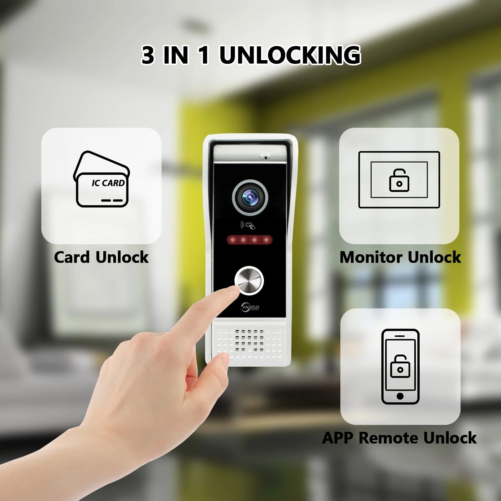 NEW TUYA 7/10 Inch WiFi 1080P Four Wire System Video Intercom Smart Home APP Wireless Video DoorPhone RFID Access Control System