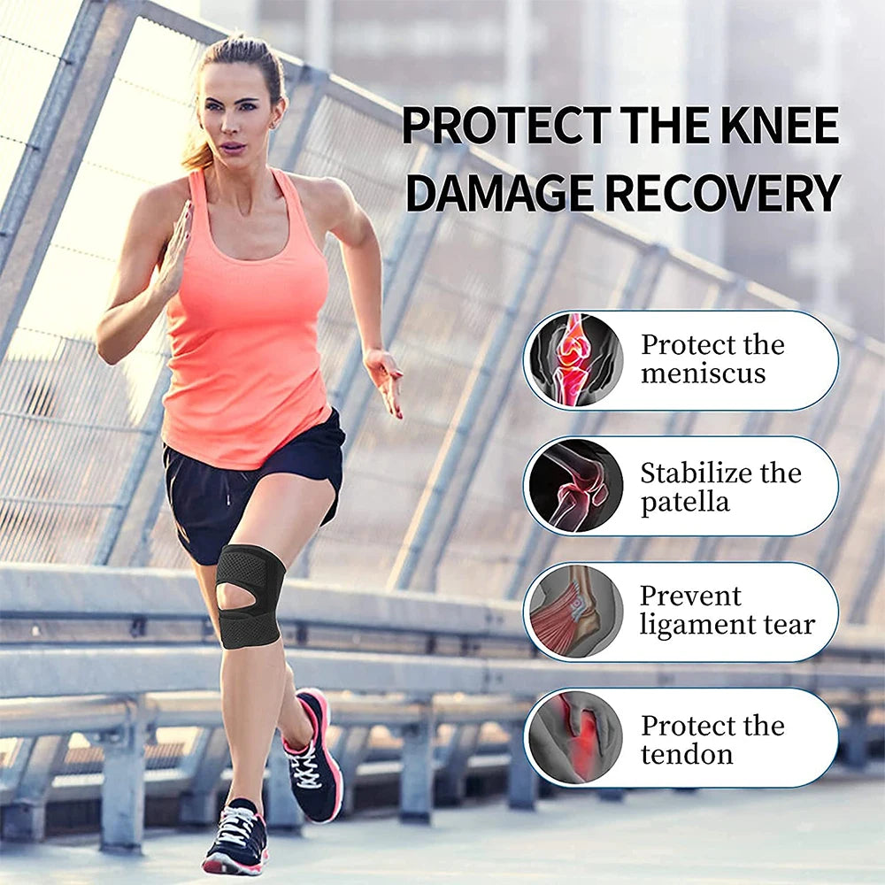 Knee Brace with Side Stabilizers Relieve Meniscus Tear Knee Pain ACL MCL Arthritis,Joint Pain,Breathable Adjustable Knee Support