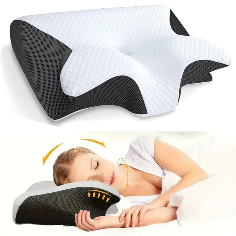 Ergonomic Memory Foam Neck Pillow for Cervical Support - Tidesmit Back Massage Instrument Tidesmit