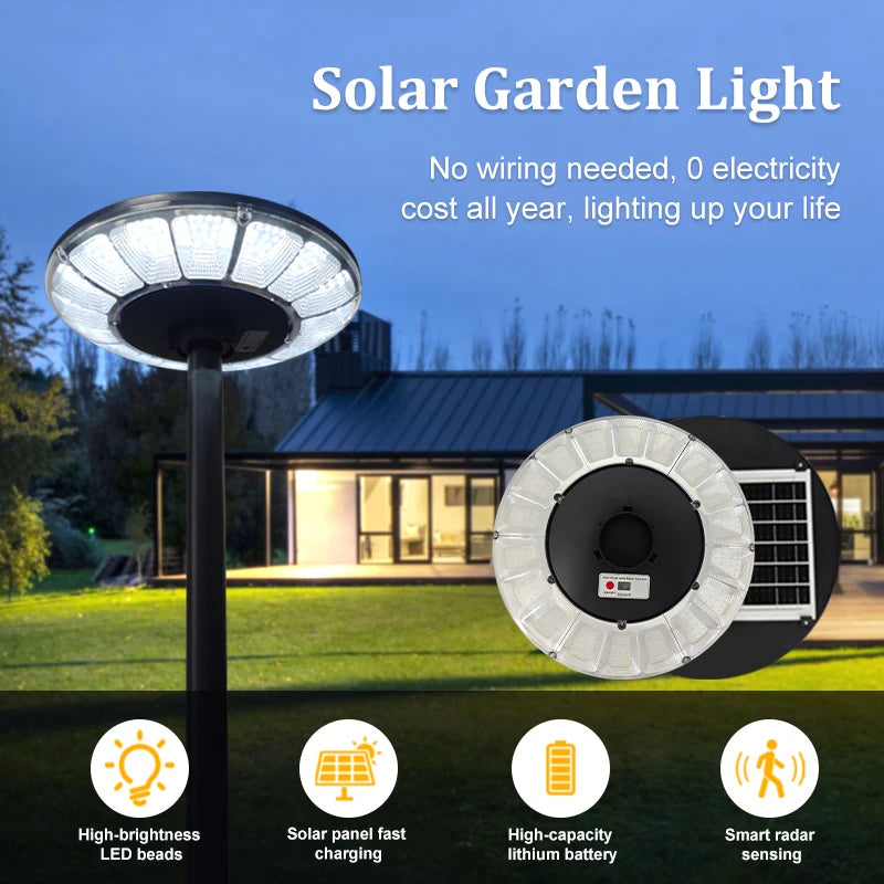 Outdoor Solar Garden Light Super Bright UFO LED Solar Street Light IP44 Waterproof  for Yard Patio Driveway Villa Decoration