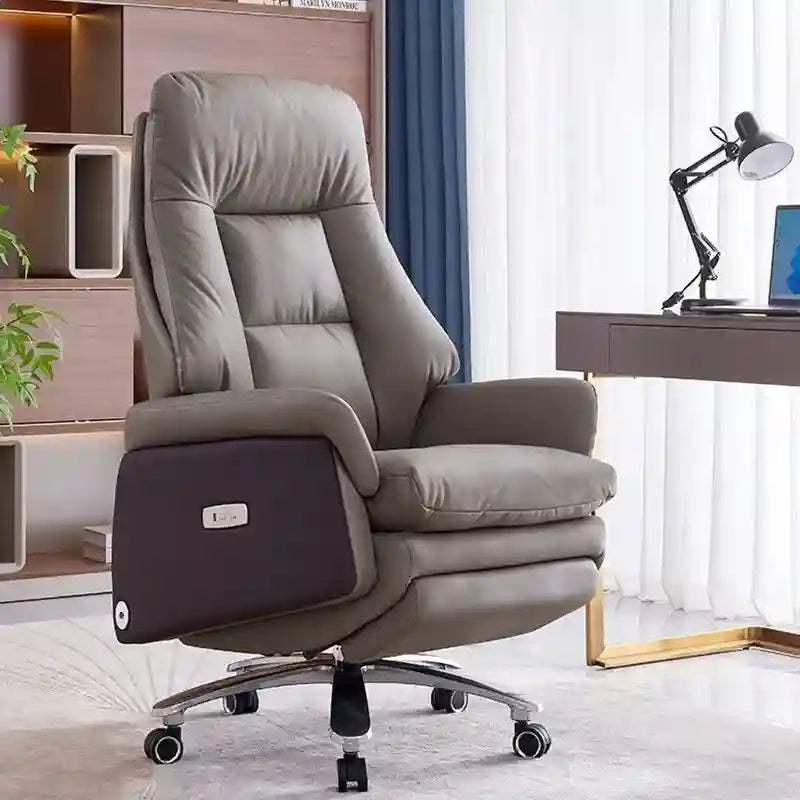 Massage Office Chair - Ergonomic Reclining Seat with Heat Therapy Massage Chairs Grey Tidesmit