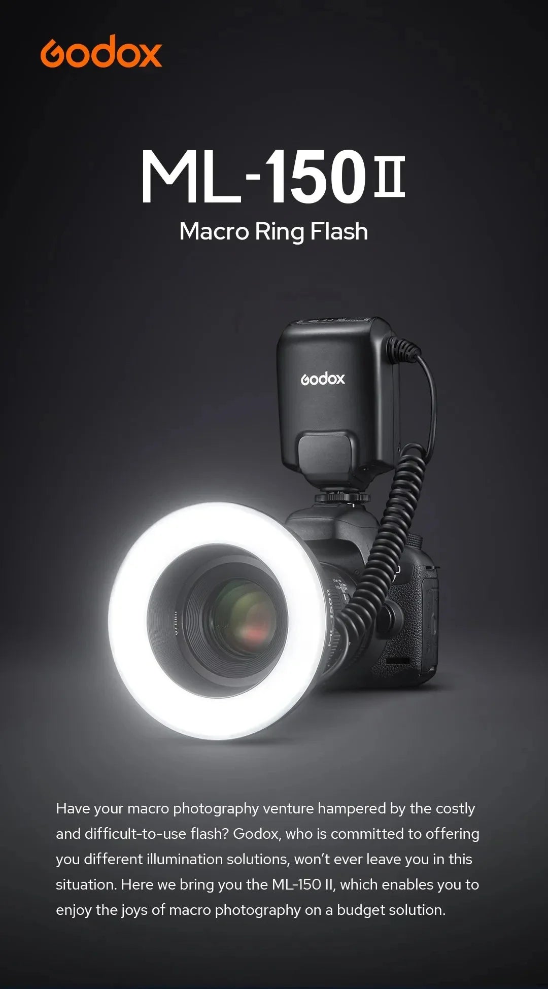 Godox ML-150II Macro Ring Flash – Professional DSLR Lighting Kit Tidesmit