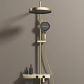 KEMAIDI Brushed Gold Shower System Set Wall Mounted Rain Shower Head with Handheld Shower Spray Brass Bathroom Shower Mixer