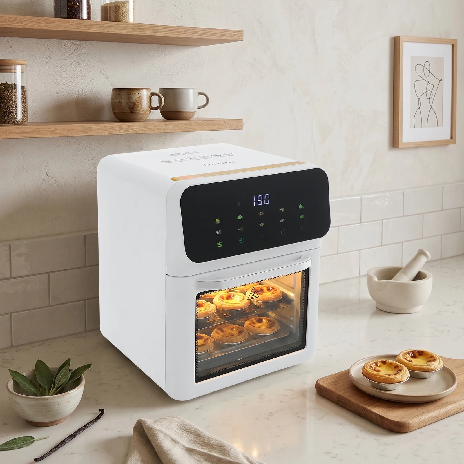 Air Fryer 10L 2.64Gal, Hot Air Fryer with Viewing Window & Touchscreen, 1350W 176-392°F for Family Meals