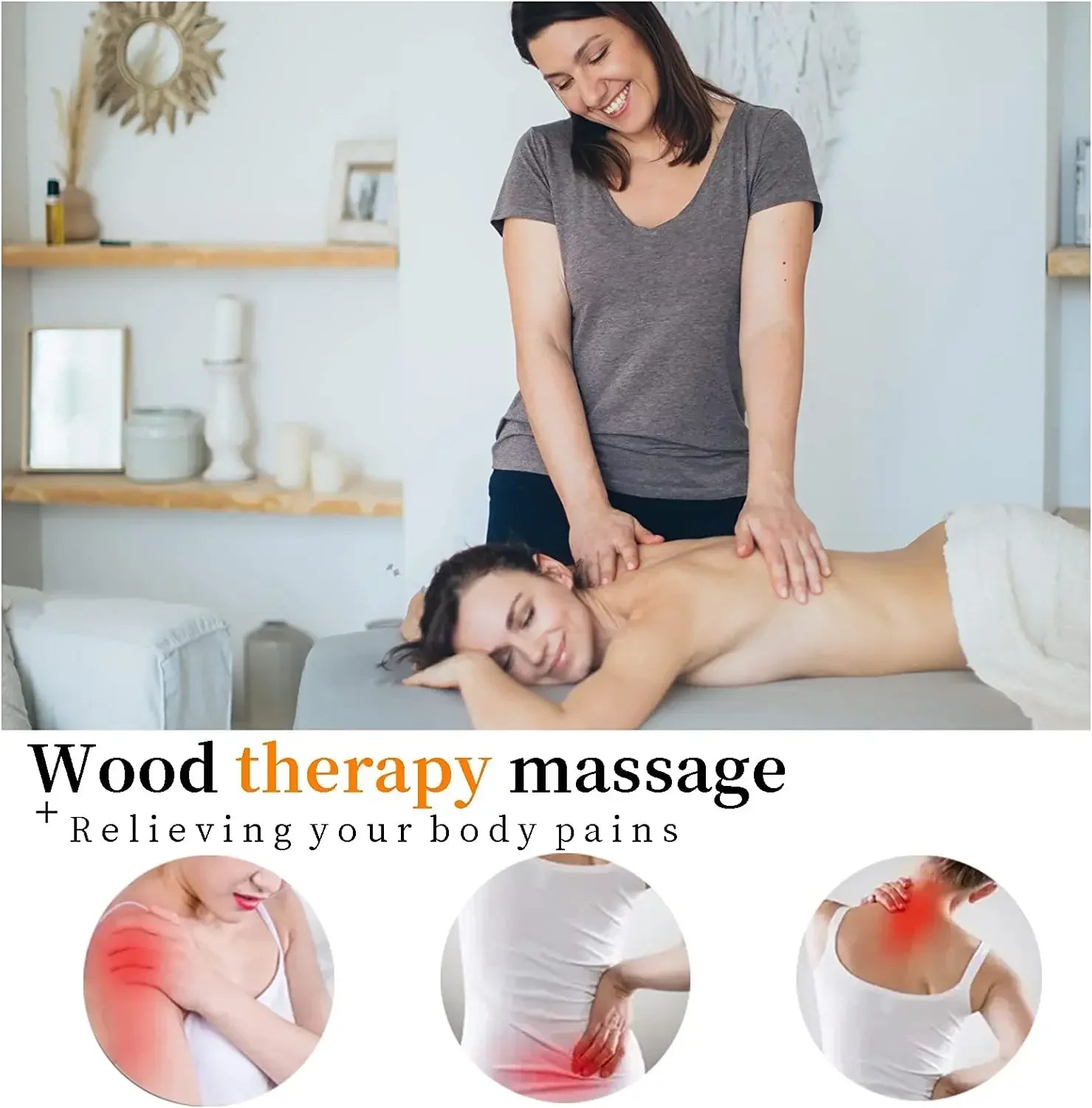 Wooden Lymphatic Drainage Massager Tool for Targeted Body Contouring Back Massage Instrument Tidesmit