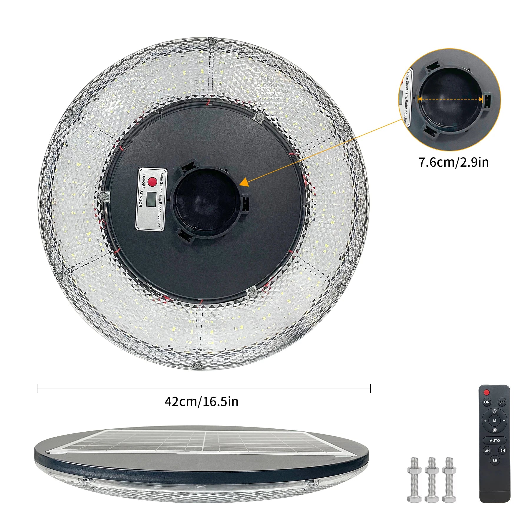 Solar Garden Light 360° Circular Illumination Human Radar Sensing 0 Electricity Bill Wireless Solar LED Lamp
