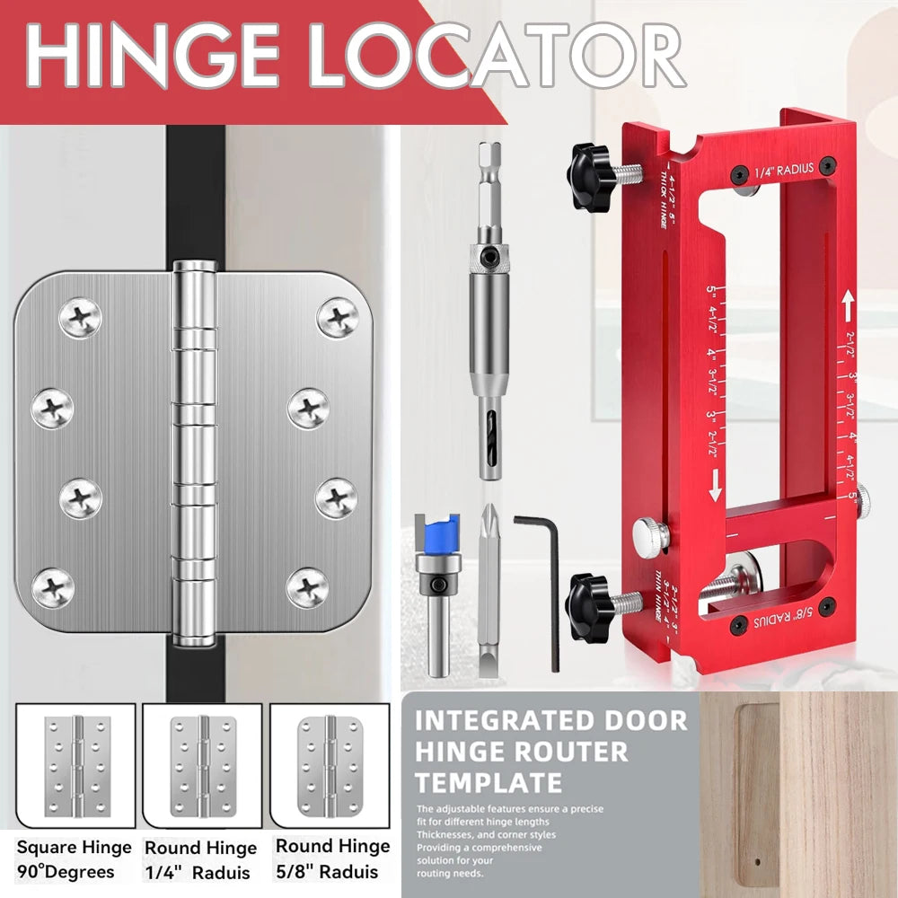 2 in 1 Hinge Drilling Fixture Combination Durable Door Frame Stable Locator Woodworking Installation Screws DIY Auxiliary Tools