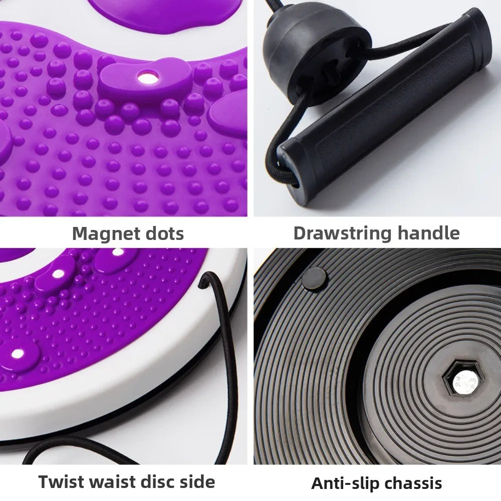 Waist Twisting Disc with Pull Ropes - Non-Slip Portable Fitness Tool Body Shaping Massage Equipment Tidesmit