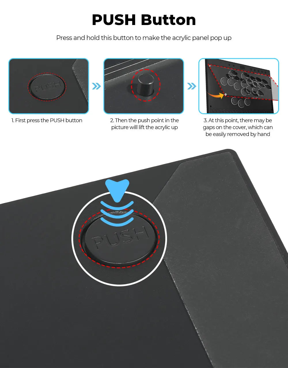 Haute42 C16 Magnetic Leverless Hitbox Controller Stickless Arcade Controller Keyboard For PC/ PS5/PS4 Hitbox Fighting Stick