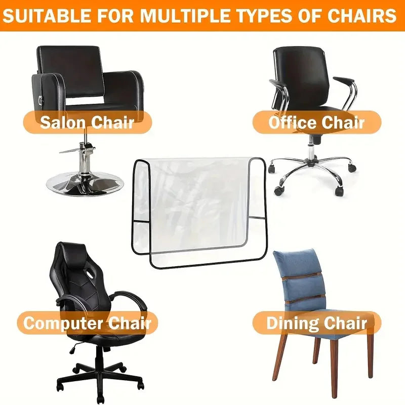 Salon Chair Back Cover - Clear PVC Protective Guard for Wellness Chairs Massage Chairs Tidesmit