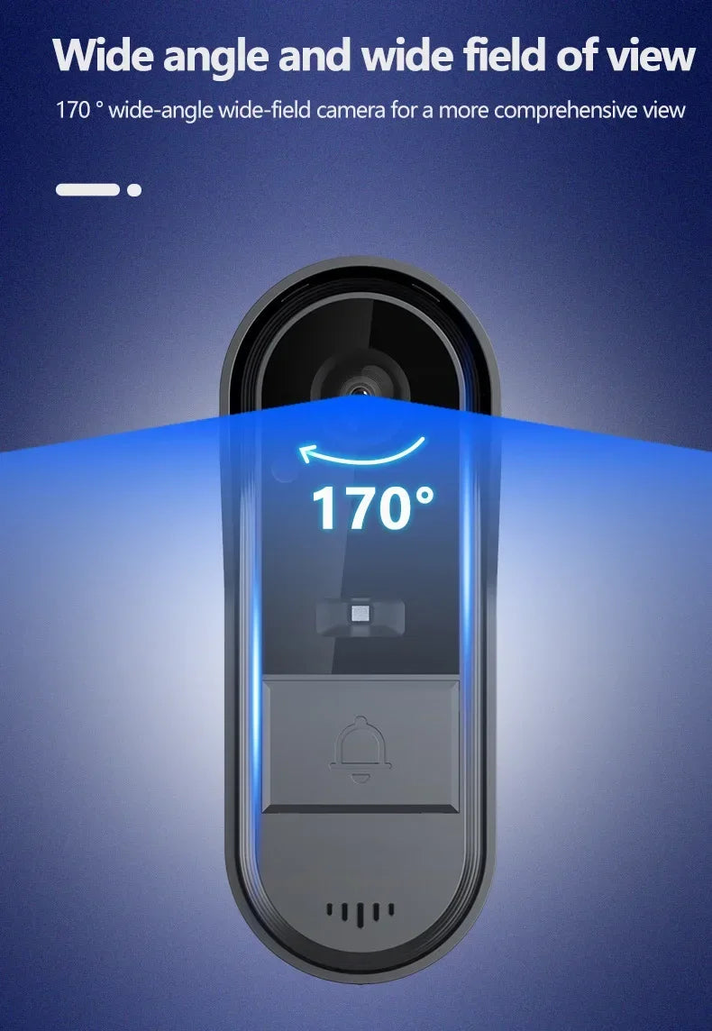 Wireless Wifi Doorbell Camera 1080P Video Intercom Doorbell Waterproof 4.3in IPS Screen Home Security Door Bell IR Night Vision