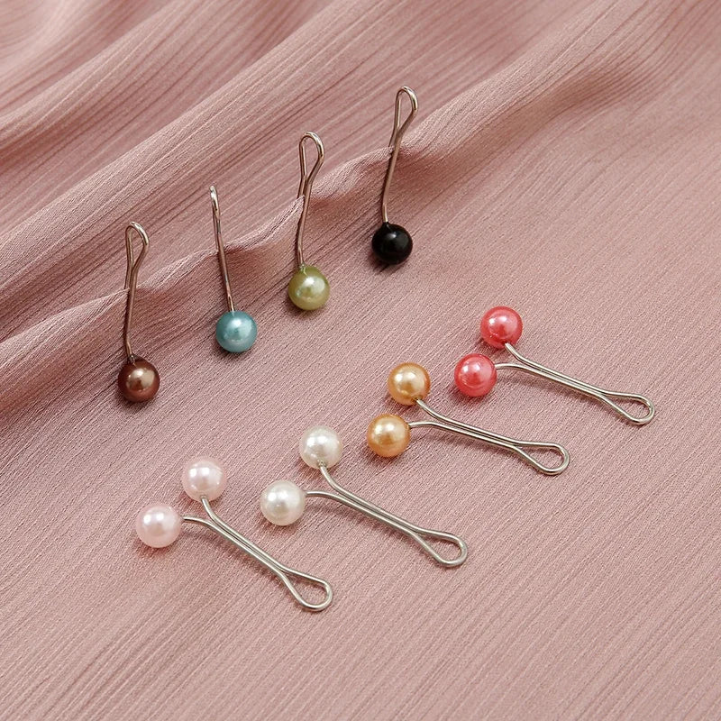 12pcs/Bag Muslim Hijab Pins Scarf Fashion Women Safey Brooch Jewelry Islamic Multicolor Headscarf Ethnic Buckle Accessories