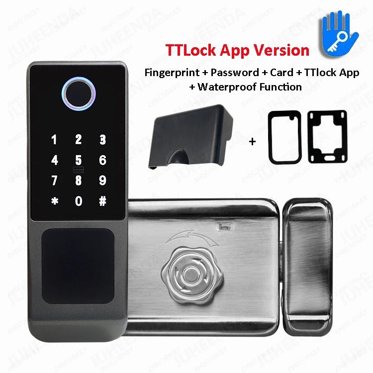 Waterproof Tuya Wifi Smart Lock Fingerprint RFID Card Passcode APP Remote Control TTLock Bluetooth Entry Electronic Rim Lock