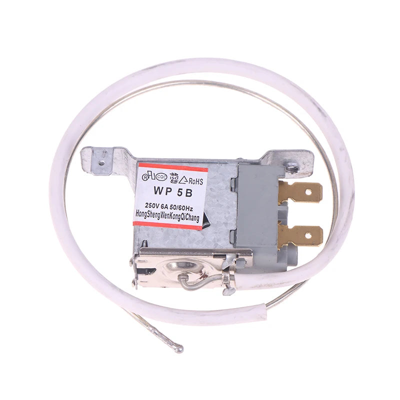 WP5B 2Pin Refrigerator Refrigeration Thermostat AC 250V 6A 50/60Hz Refrigerator Accessories 50cm Metal Cord