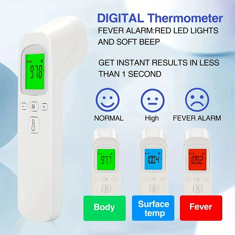 Finger Pulse Oximeter& Non-Contact Infrared Thermometer-Digital LCD Thermometer for Adults & Infants,Ear Temperature Measurement