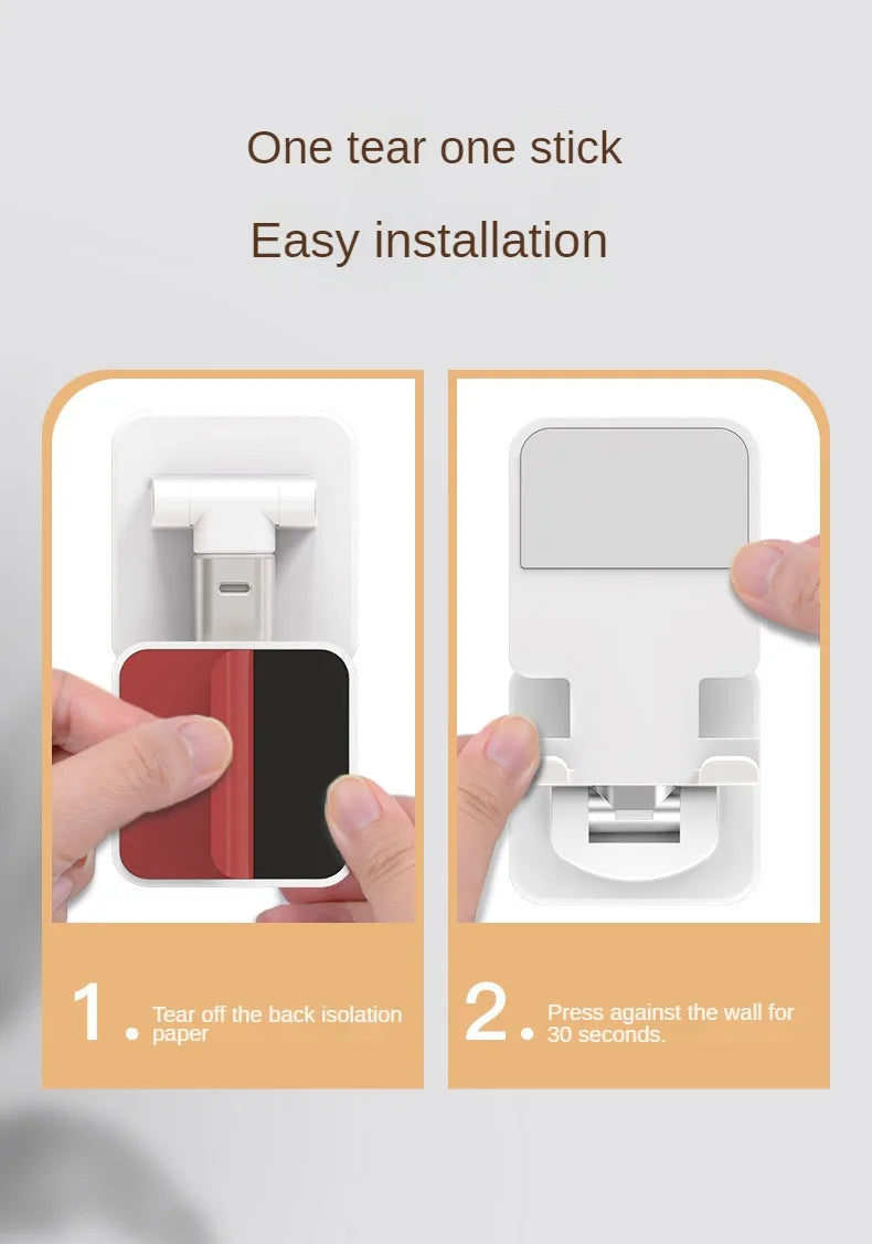 Wall Sticker Mount Tablet Stand Stretchable Arm Cell Phone Wall Holder Adjustable Wall Stand for IPad IPhone 4-12inch Universal