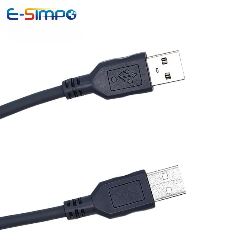 Barcode scanner USB-A cable showing USB icon and metal contacts with RJ45 end
