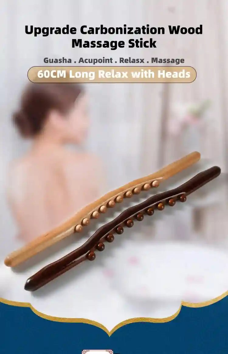 Massage Stick for Back Therapy | Wooden Gua Sha Muscle Relief Roller Massage Roller Tidesmit