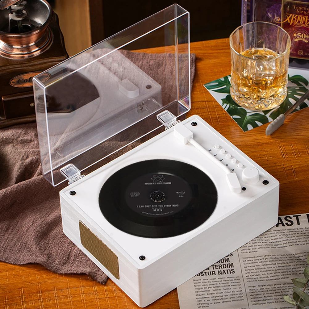Portable Retro CD Player - Bluetooth Speaker with Woodgrain Finish Tidesmit