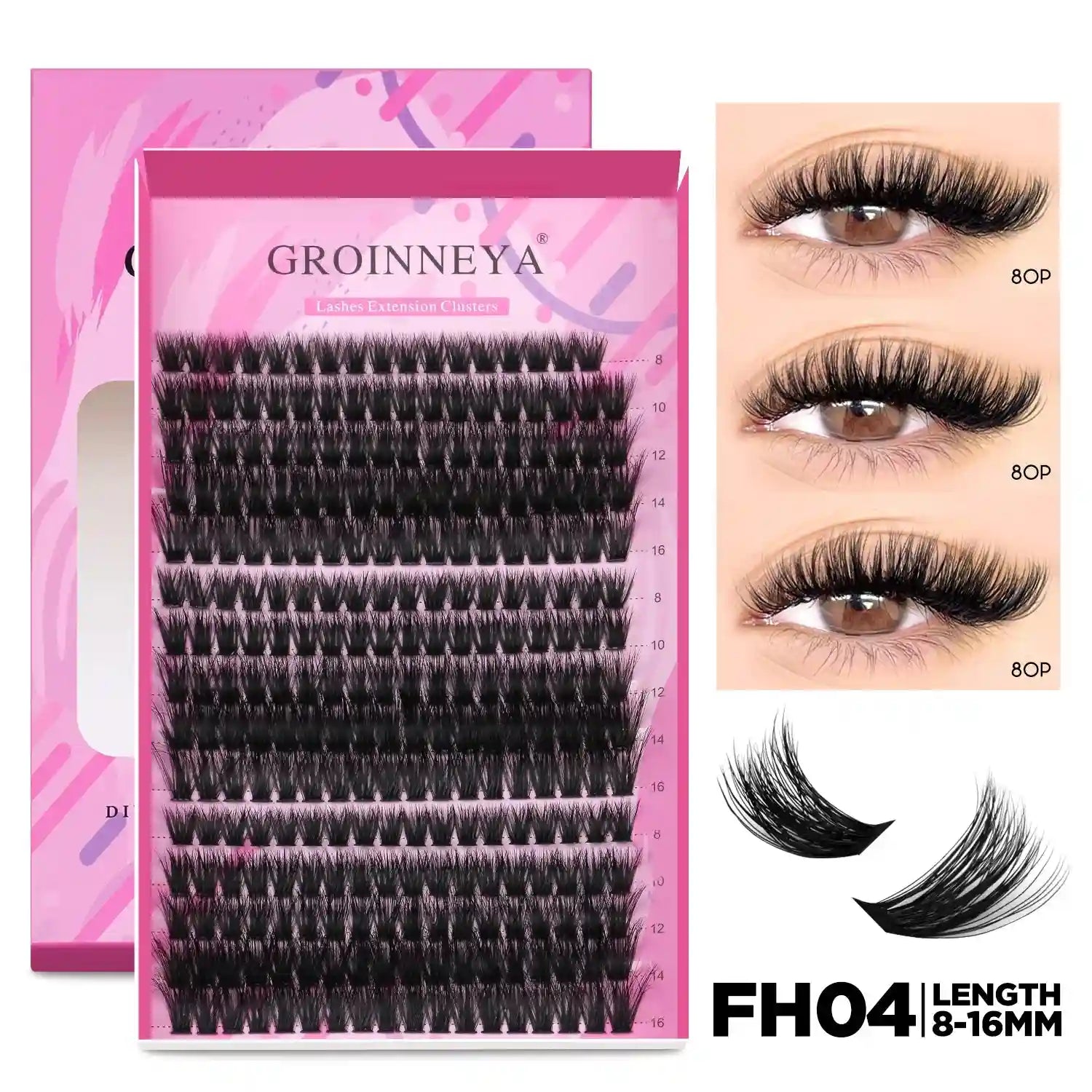 DIY Lash Extension Kit with Bond and Seal - Pro Cluster Set Lip Care Lash-FH04 Tidesmit