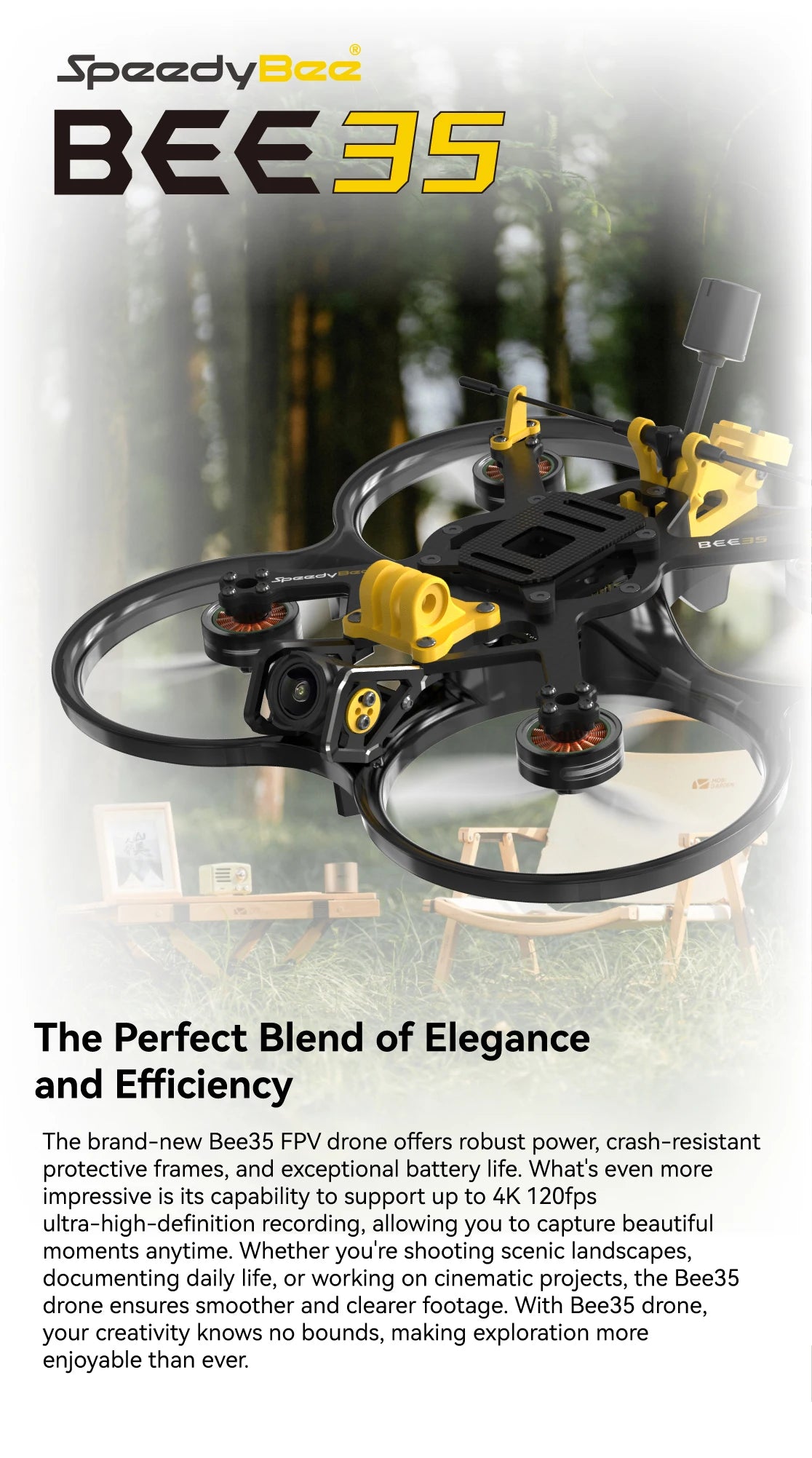 SpeedyBee Bee35 Pro 3.5 Inch Cinewhoop FPV Drone with O3 Air Unit Tidesmit