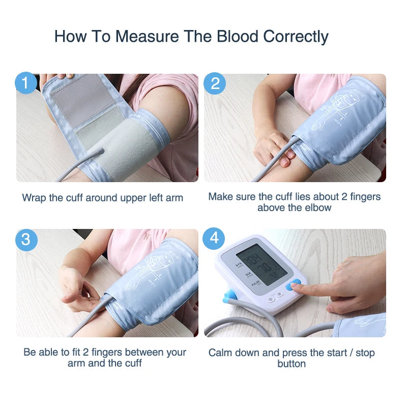 JianYouCare Portable Digital Upper Arm Blood Pressure Monitor Medical Tonometer Sphygmomanometer Heart Rate device Tensiometer